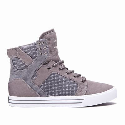 Férfi Supra SKYTOP Magasszárú Cipő HU345219 Szürke/Fehér